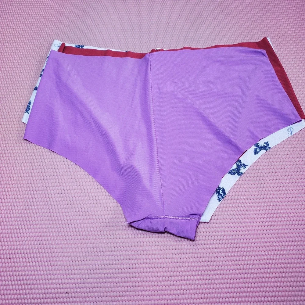 Pink Victoria's Secret 4 Cheeky Underwear Set Colorful Butterfly Feminine Size L